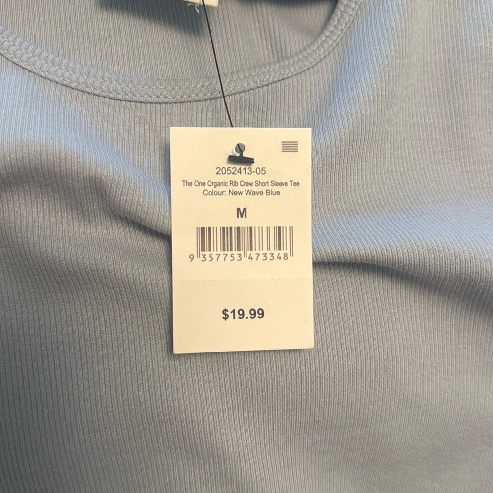 Cotton On Sky Blue Ribbed Tee - Picture 4 of 4